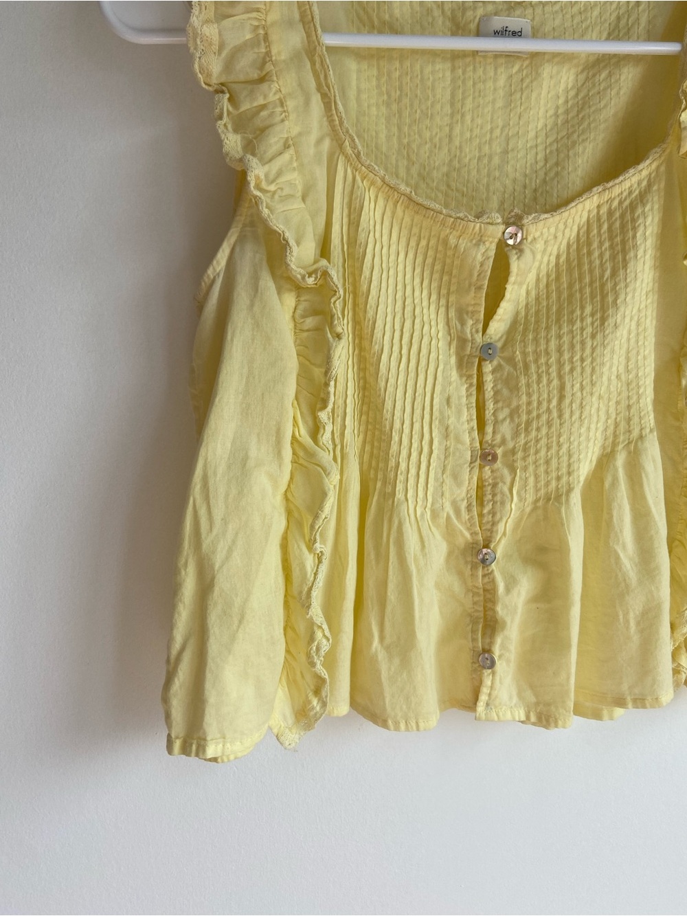 Yellow Aritzia Ruffled Top - Picture 4 of 9